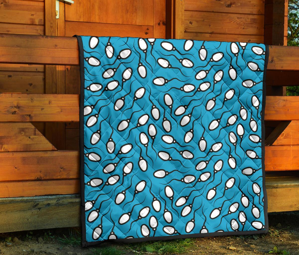 Anatomy Sperm Pattern Print Quilt-grizzshop