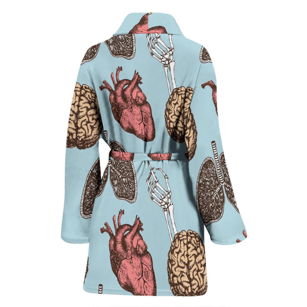 Anatomy Pattern Print Women Long Robe-grizzshop