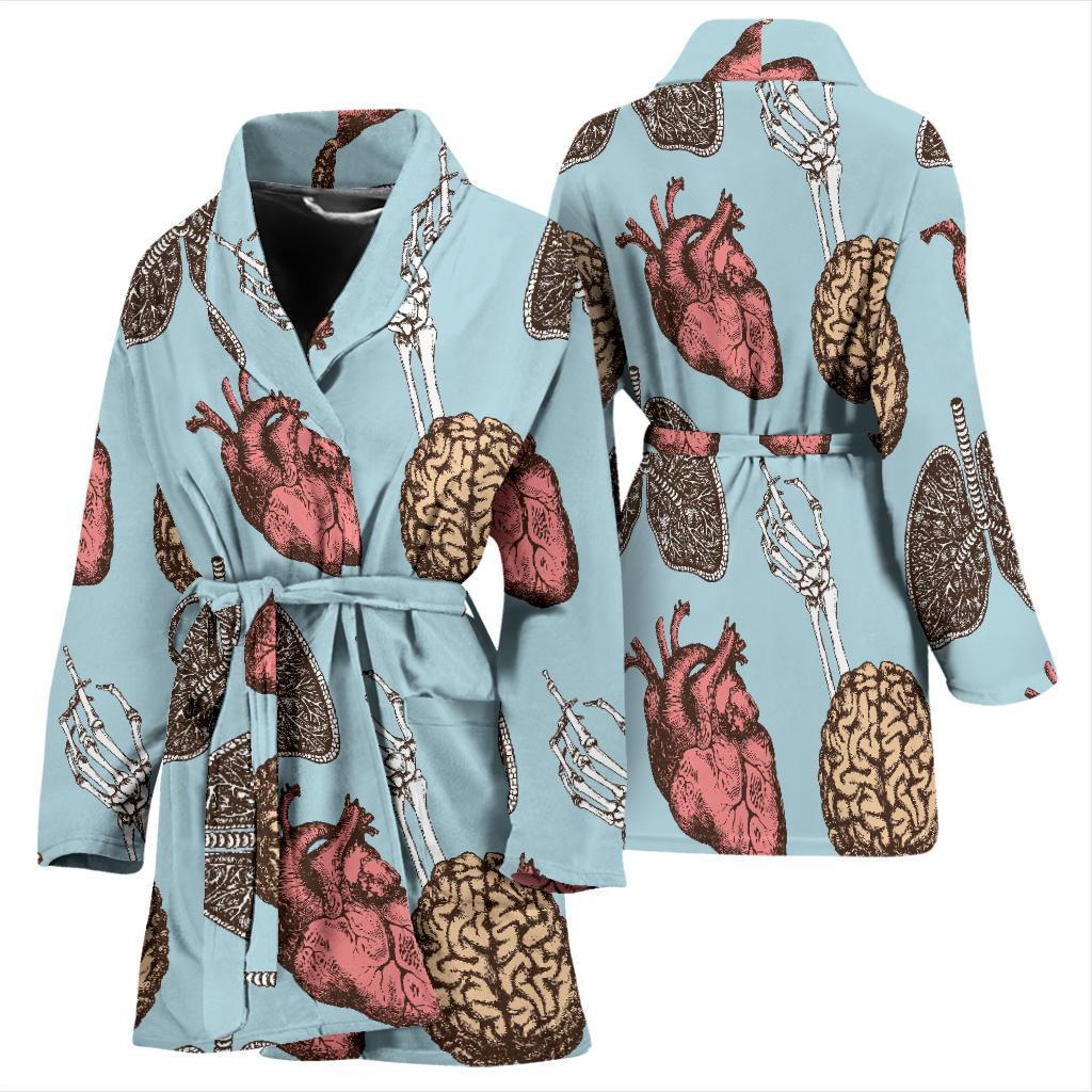 Anatomy Pattern Print Women Long Robe-grizzshop