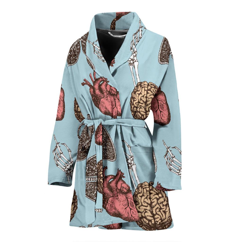 Anatomy Pattern Print Women Long Robe-grizzshop