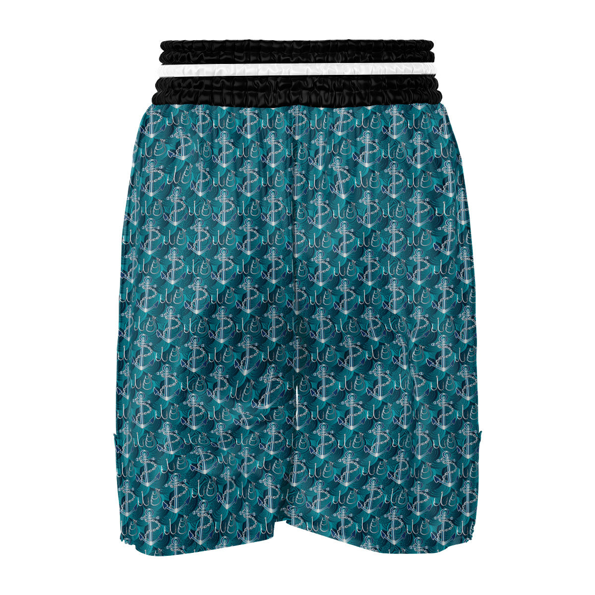 Anchor Blue Print Pattern Boxing Shorts-grizzshop