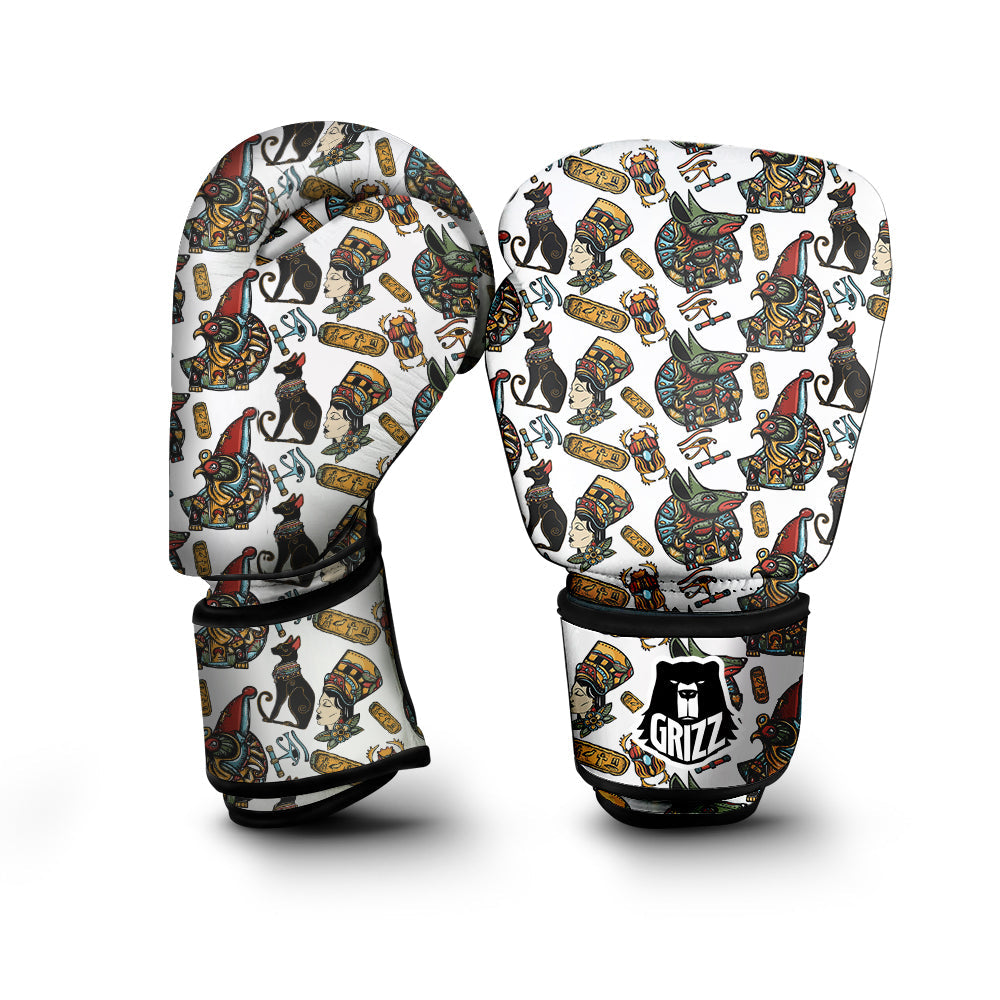 Ancient Egypt Old School Tattoo Print Pattern Boxing Gloves-grizzshop
