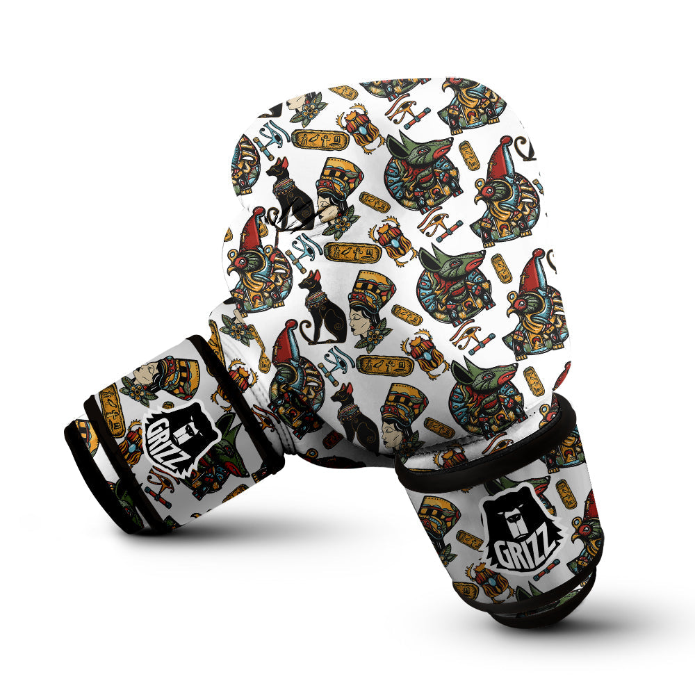 Ancient Egypt Old School Tattoo Print Pattern Boxing Gloves-grizzshop