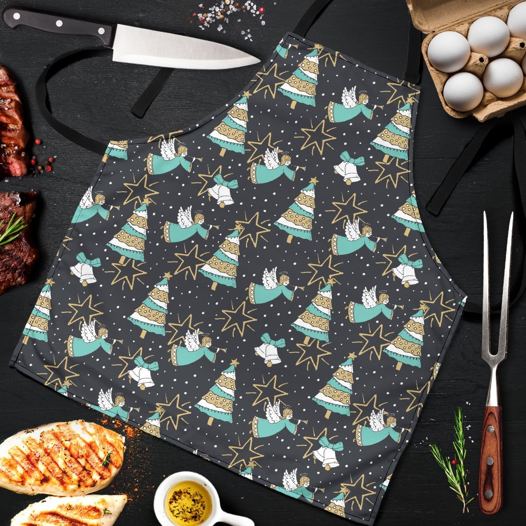 Angel Christmas Print Pattern Men's Apron-grizzshop