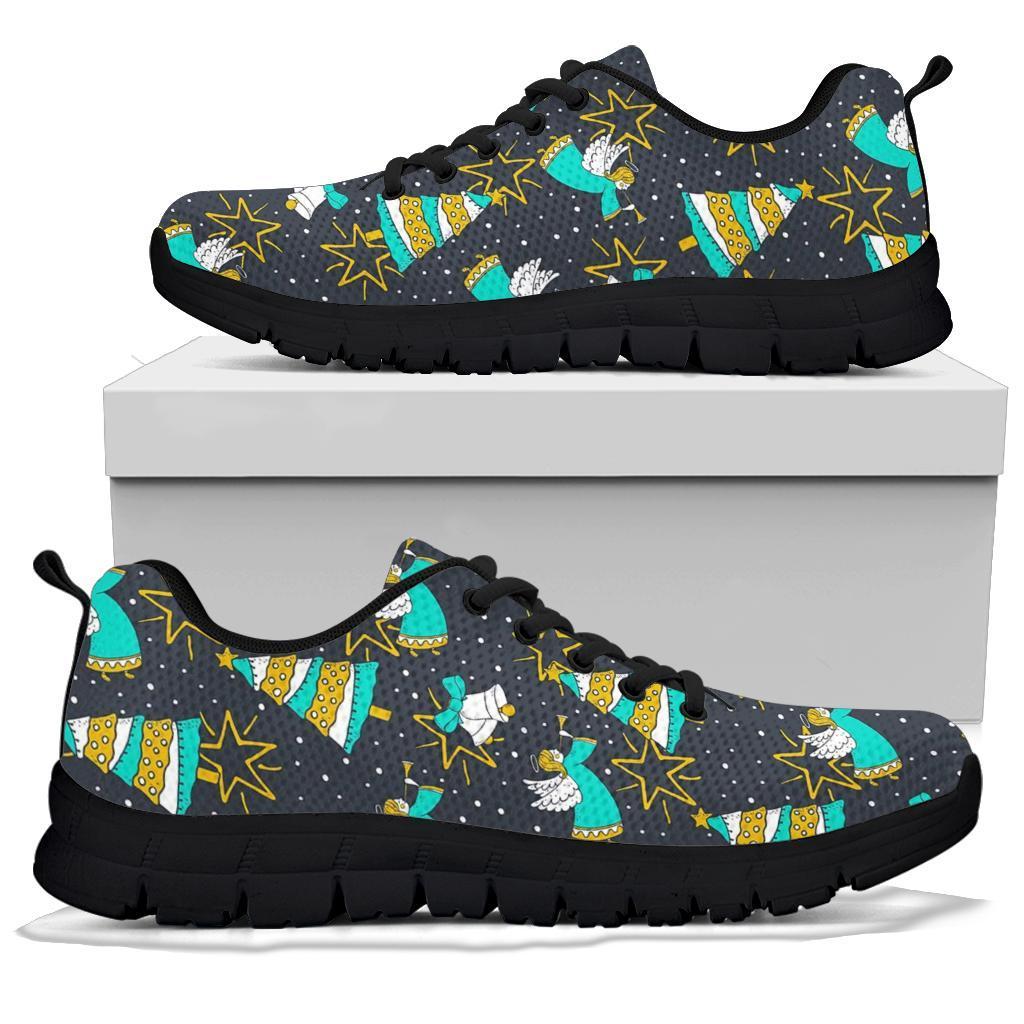 Angel Christmas Print Pattern Sneaker Shoes For Men Women-grizzshop