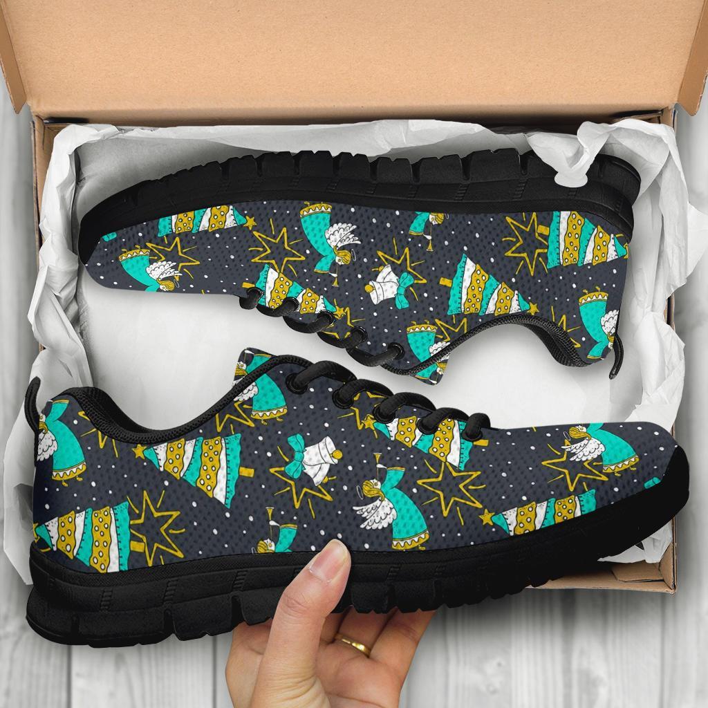 Angel Christmas Print Pattern Sneaker Shoes For Men Women-grizzshop