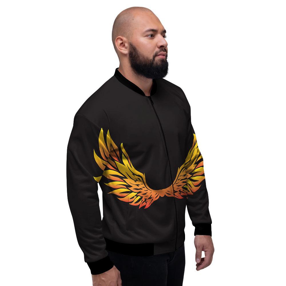 Angel Phoenix Print Men's Bomber Jacket-grizzshop