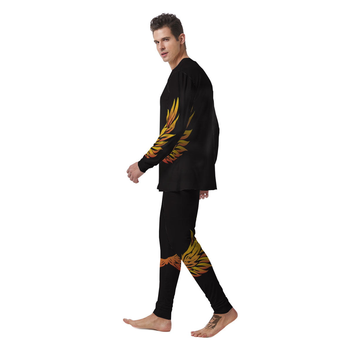 Angel Phoenix Print Men's Pajamas-grizzshop