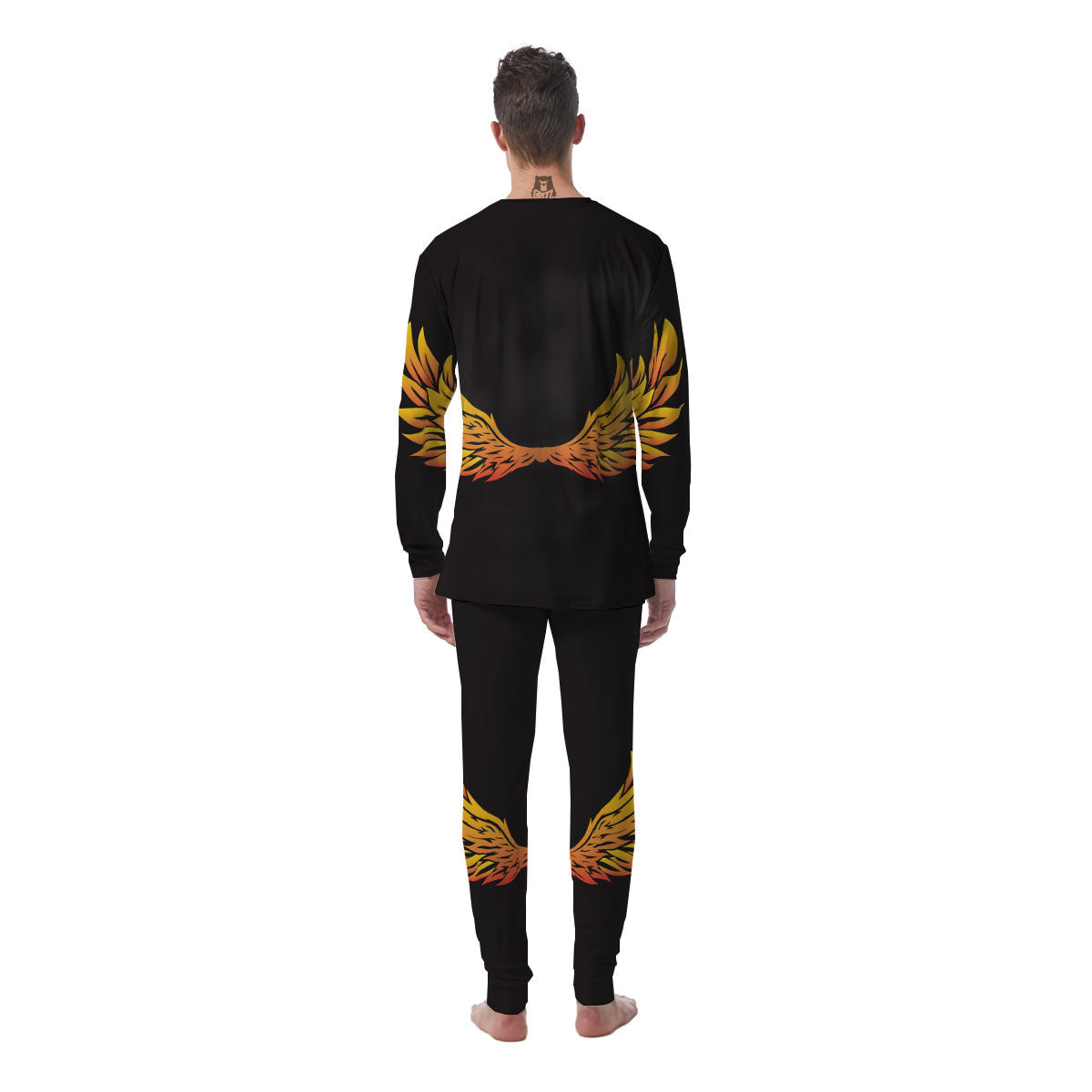 Angel Phoenix Print Men's Pajamas-grizzshop