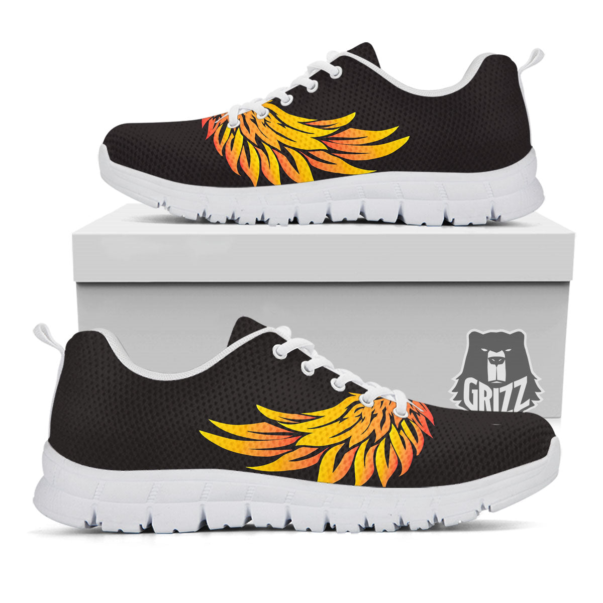Angel Phoenix Print White Sneaker-grizzshop