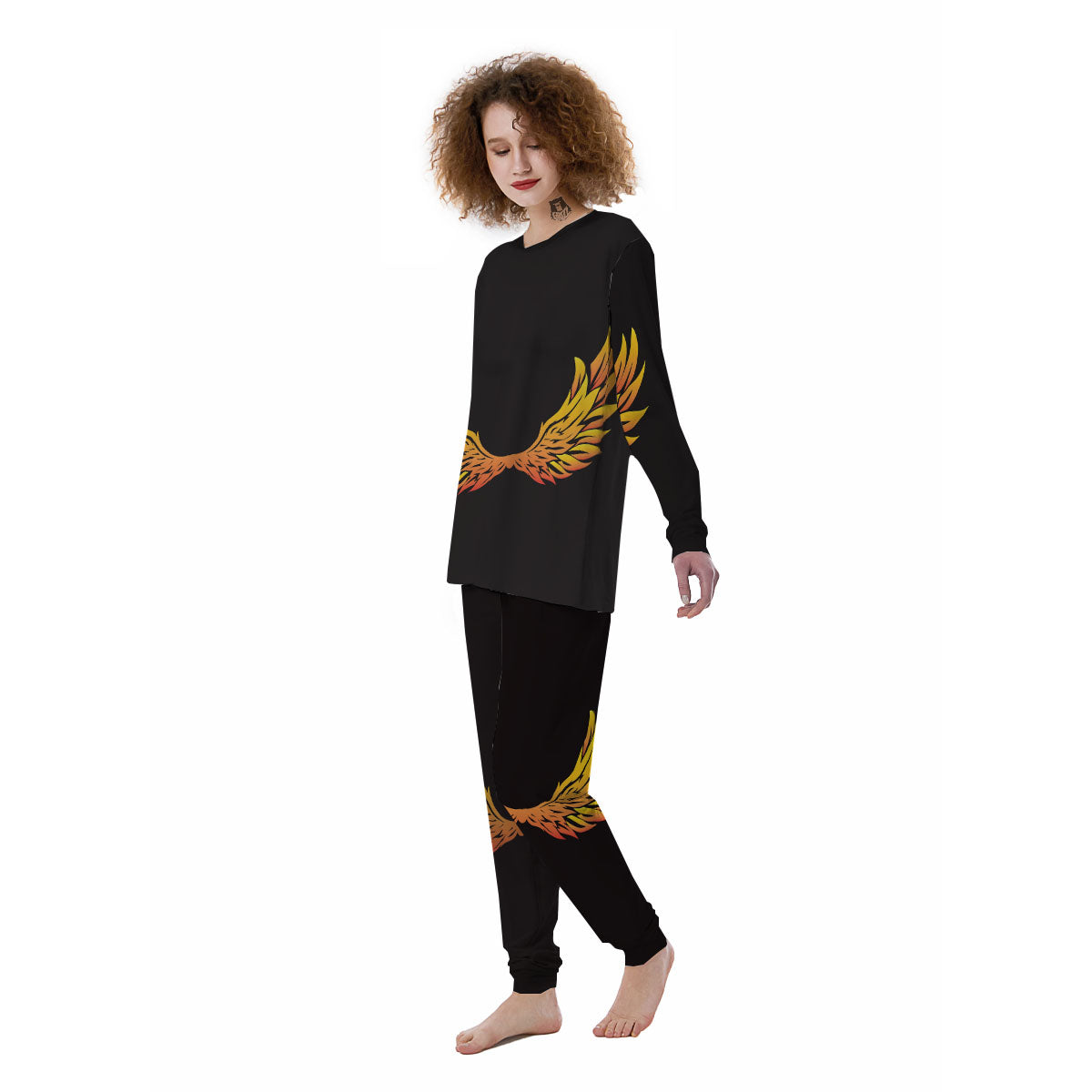 Angel Phoenix Print Women's Pajamas-grizzshop