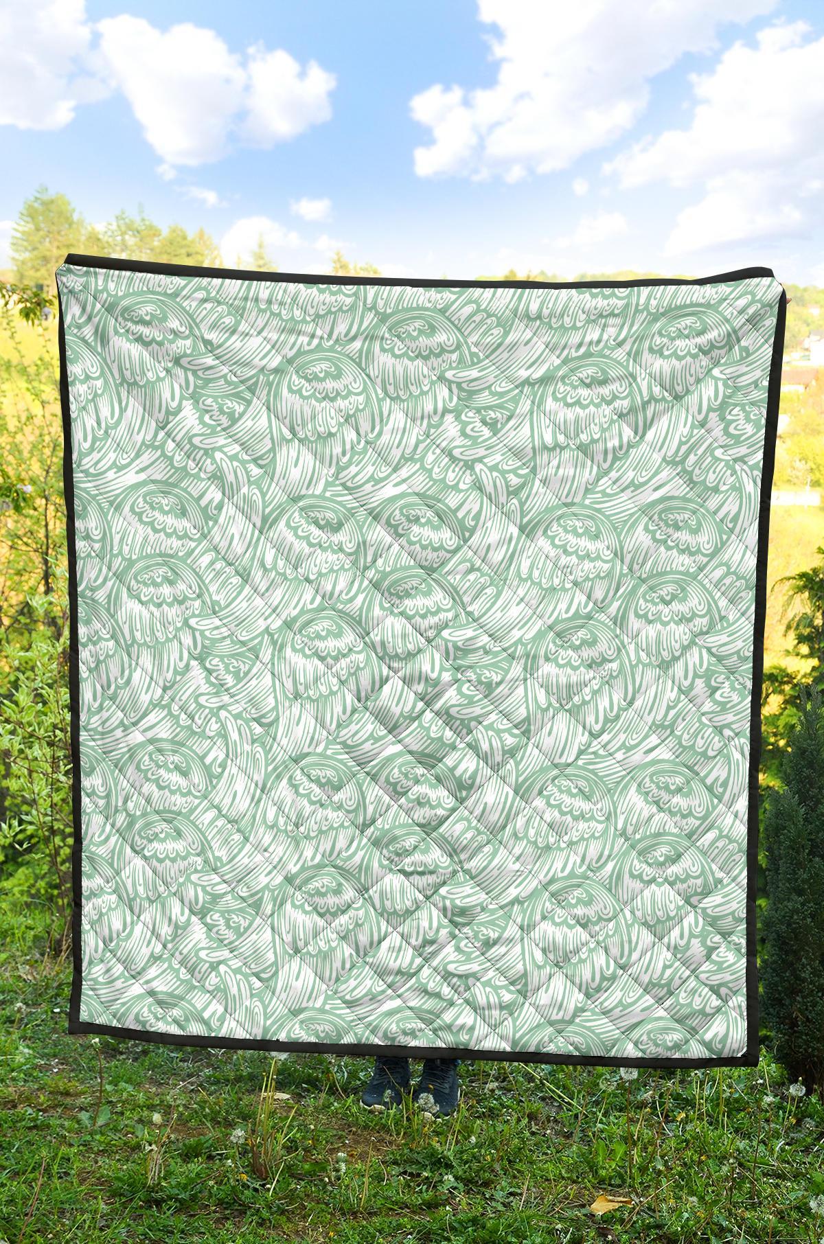 Angel Wing Pattern Print Quilt-grizzshop