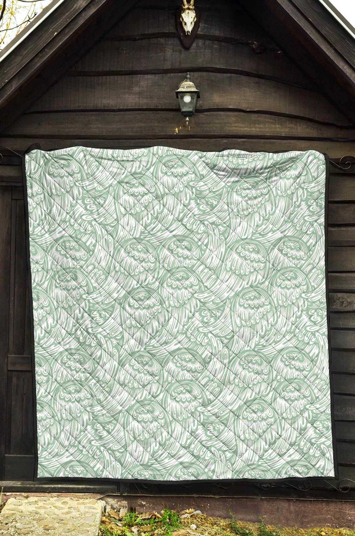 Angel Wing Pattern Print Quilt-grizzshop