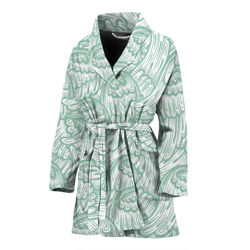 Angel Wing Pattern Print Women Long Robe-grizzshop