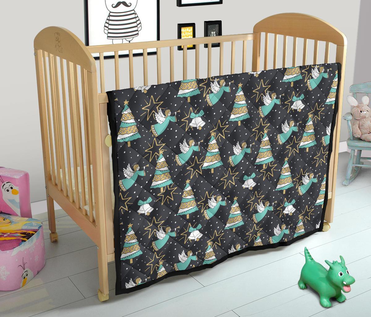 Angel Christmas Print Pattern Quilt-grizzshop