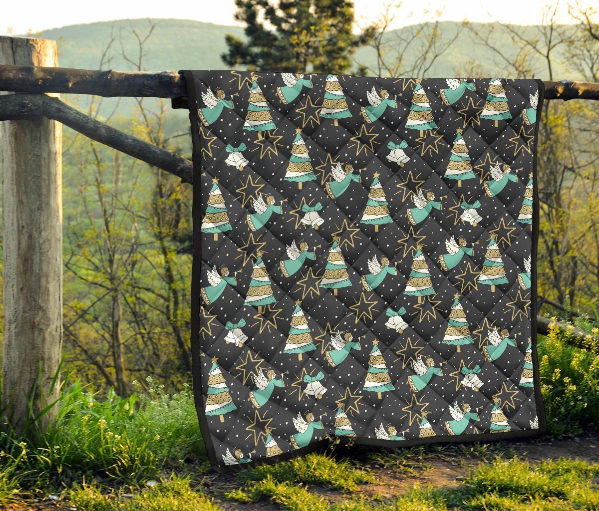 Angel Christmas Print Pattern Quilt-grizzshop