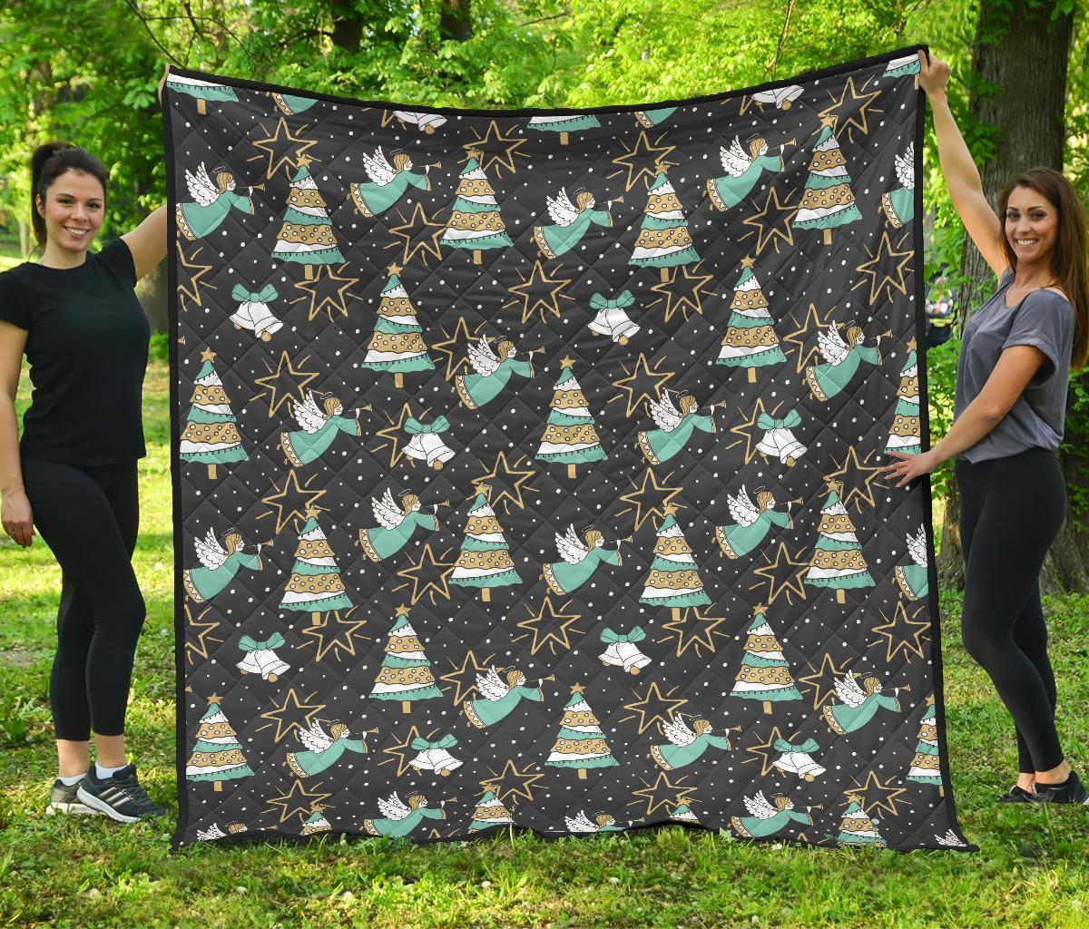 Angel Christmas Print Pattern Quilt-grizzshop