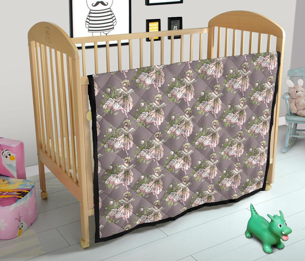Angel Floral Print Pattern Quilt-grizzshop