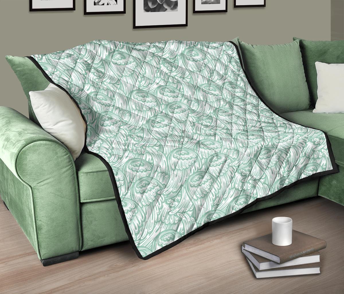 Angel Wing Pattern Print Quilt-grizzshop