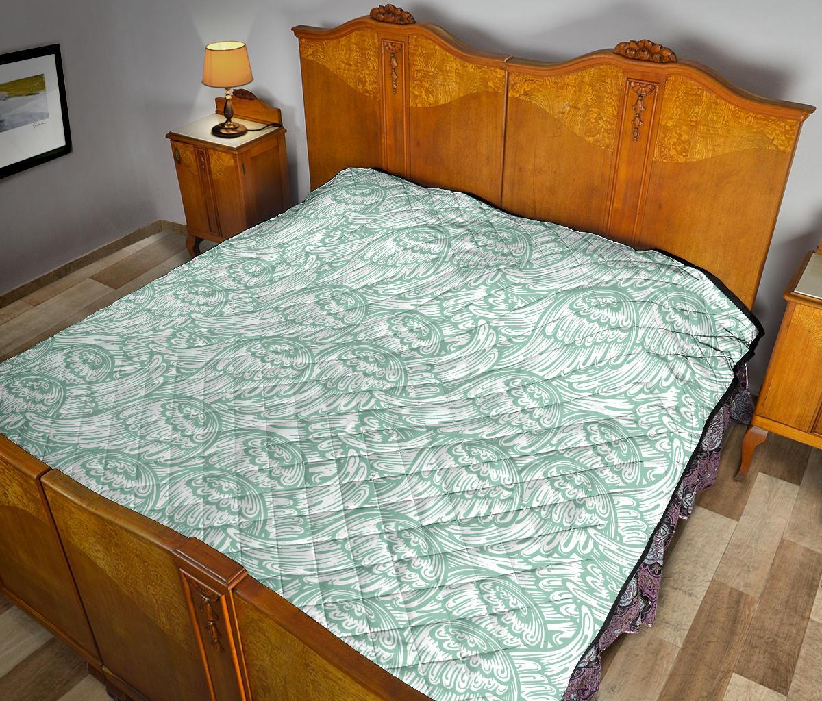 Angel Wing Pattern Print Quilt-grizzshop