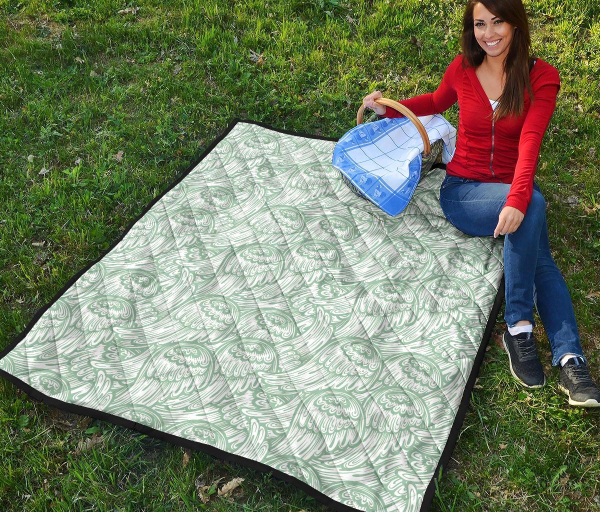 Angel Wing Pattern Print Quilt-grizzshop