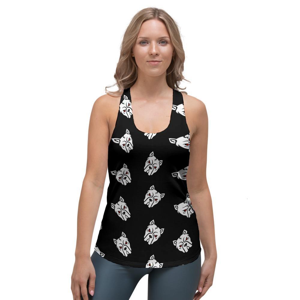 Angry Pitbull Women's Racerback Tank Top-grizzshop