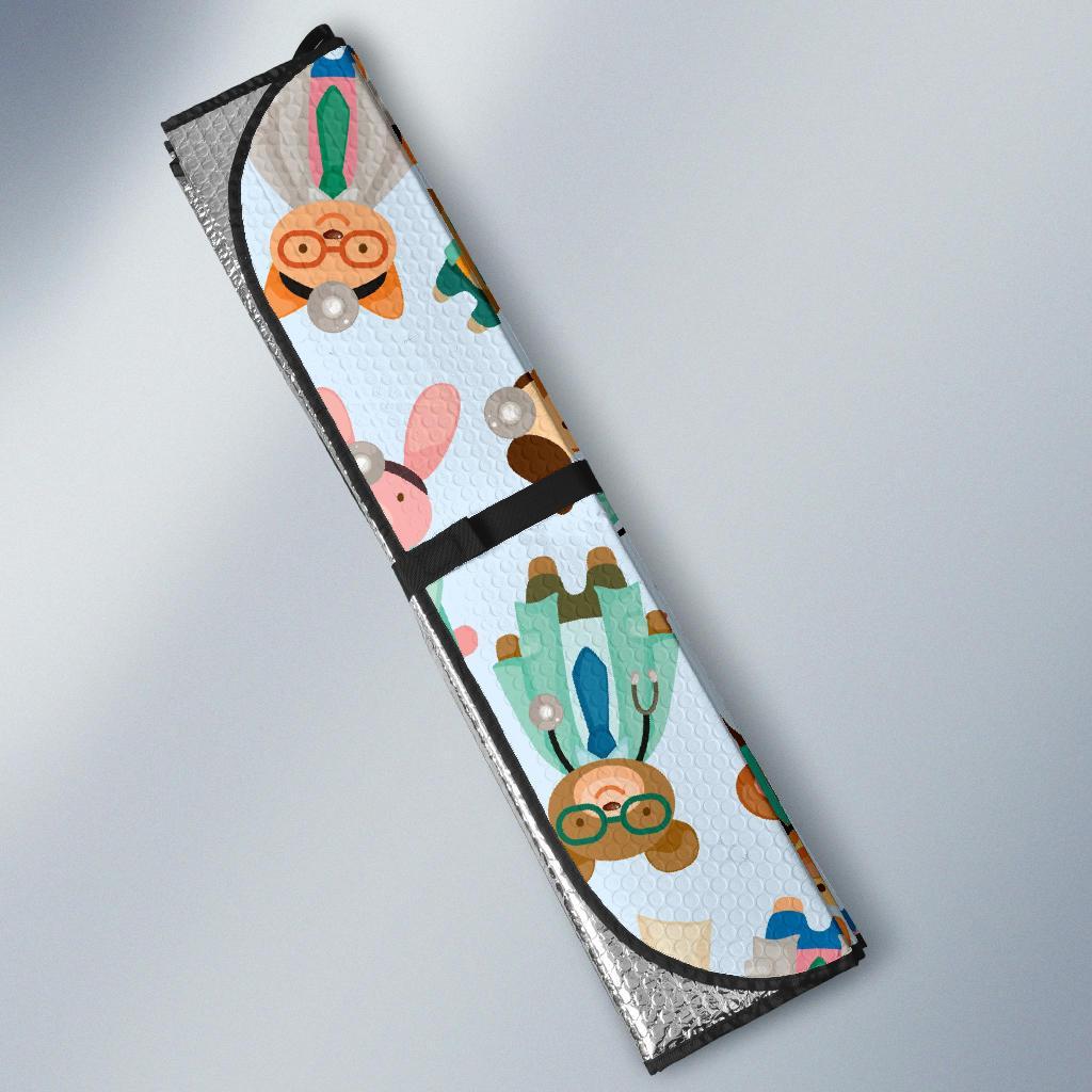 Animal Nurse Pattern Print Car Sun Shade-grizzshop