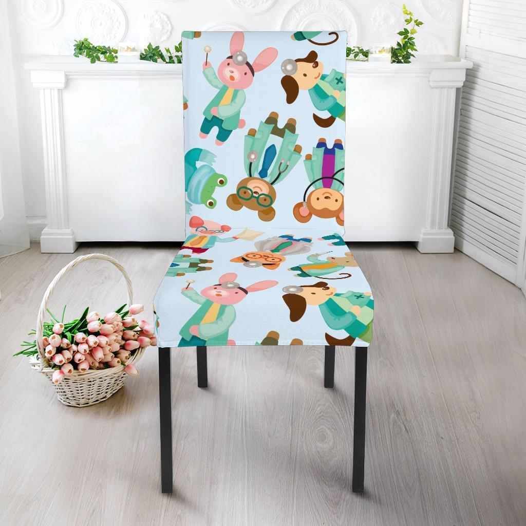 Animal Nurse Pattern Print Chair Cover-grizzshop