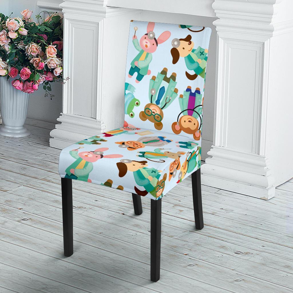 Animal Nurse Pattern Print Chair Cover-grizzshop