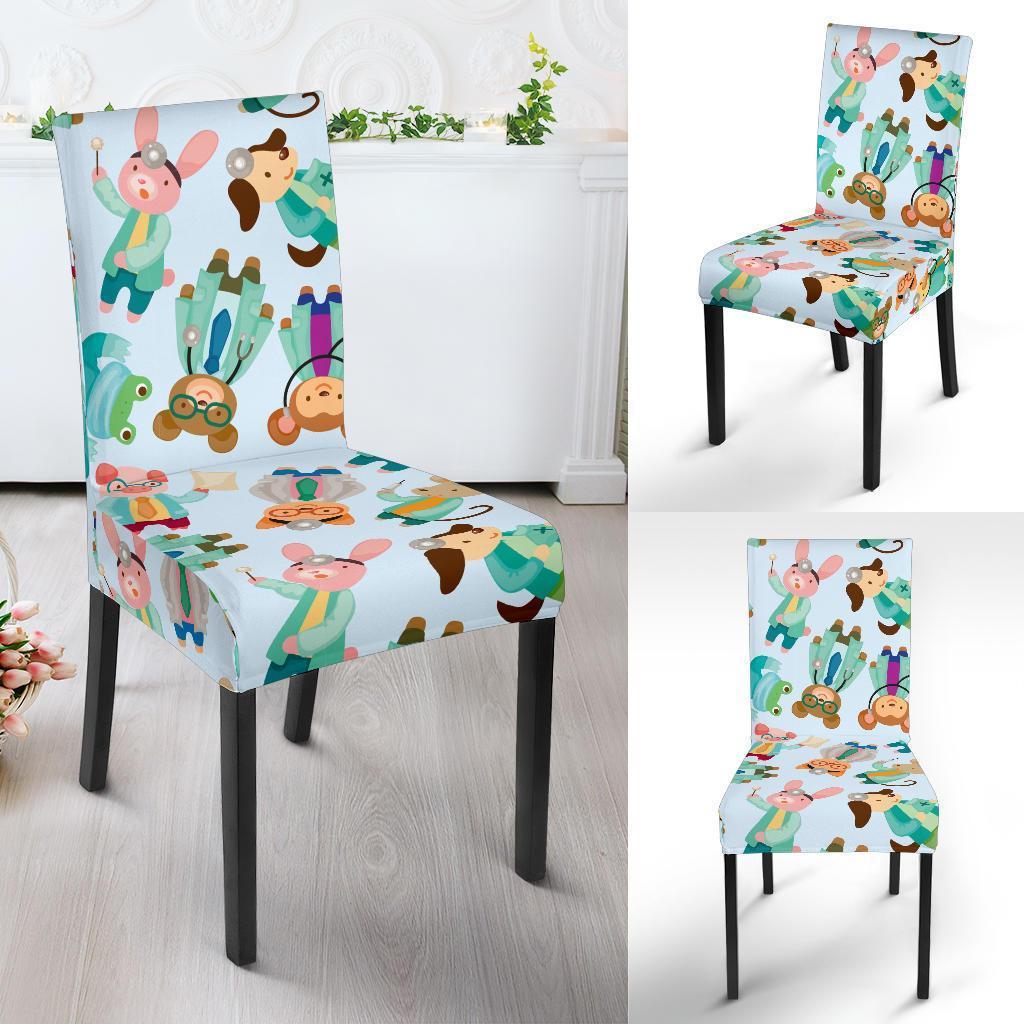 Animal Nurse Pattern Print Chair Cover-grizzshop