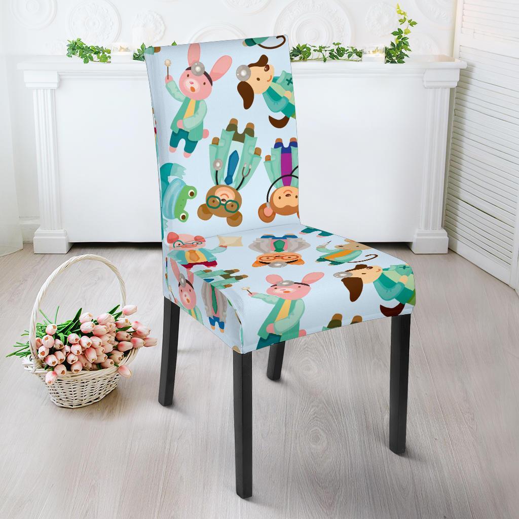 Animal Nurse Pattern Print Chair Cover-grizzshop