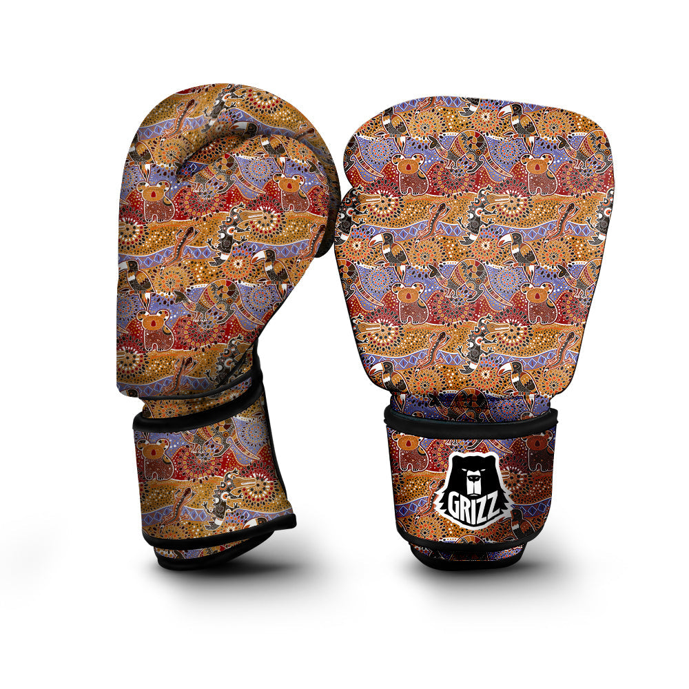 Animals Aboriginal Print Pattern Boxing Gloves-grizzshop