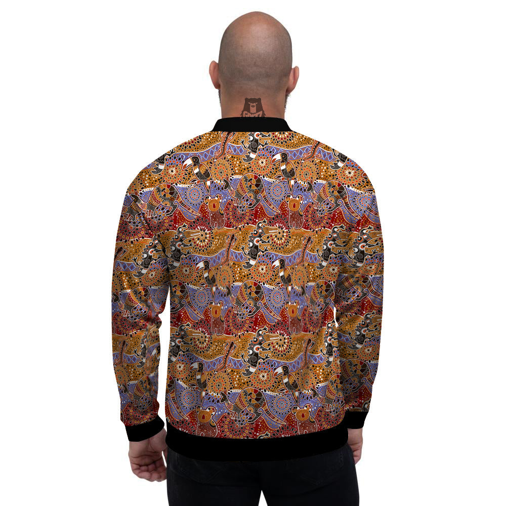 Animals Aboriginal Print Pattern Men's Bomber Jacket-grizzshop