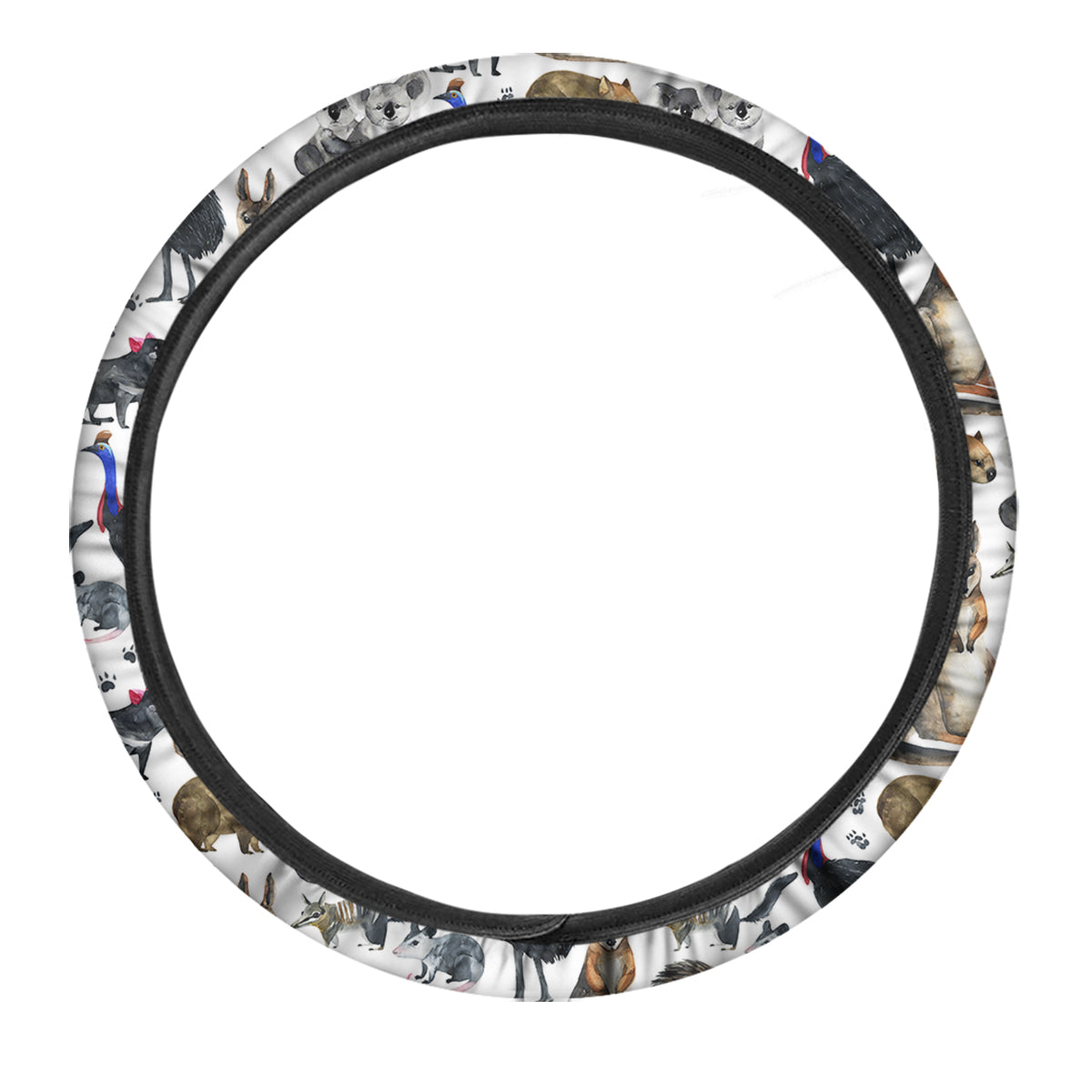 Animals Australian Print Pattern Car Steering Wheel Cover-grizzshop
