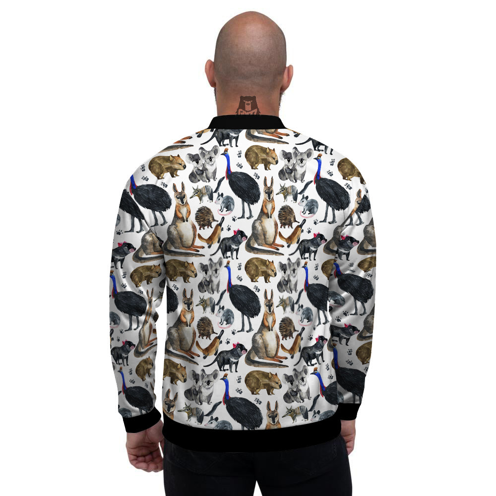 Animals Australian Print Pattern Men's Bomber Jacket-grizzshop