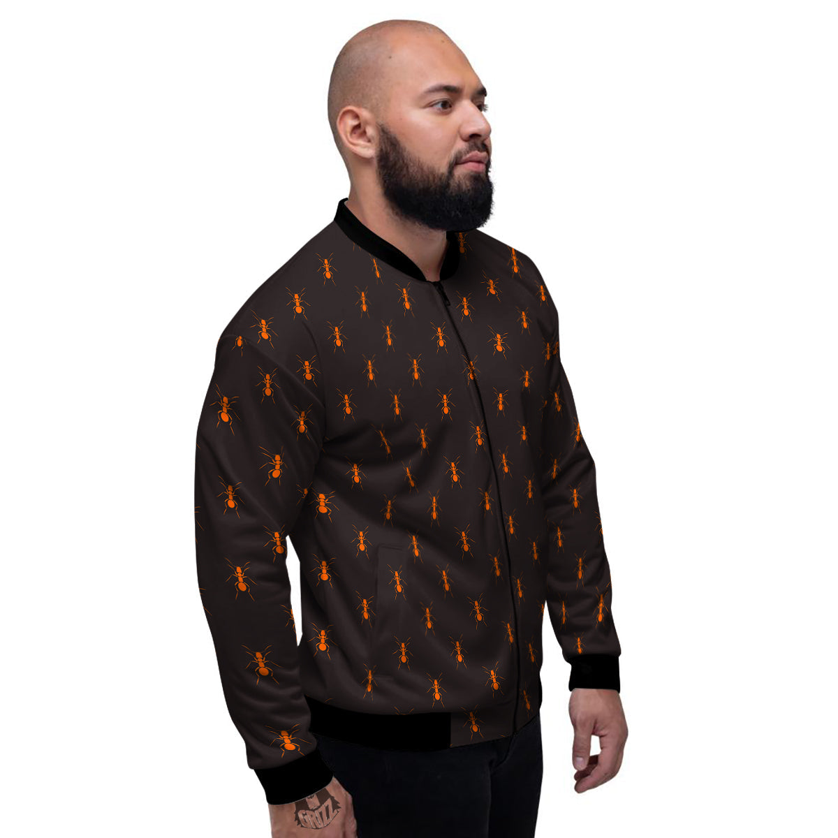Ant Orange Print Pattern Men's Bomber Jacket-grizzshop