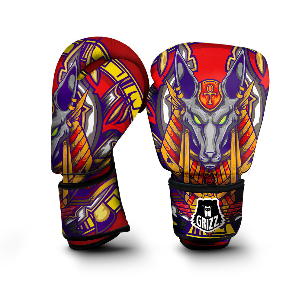 Anubis Exotic Egyptian Print Boxing Gloves-grizzshop