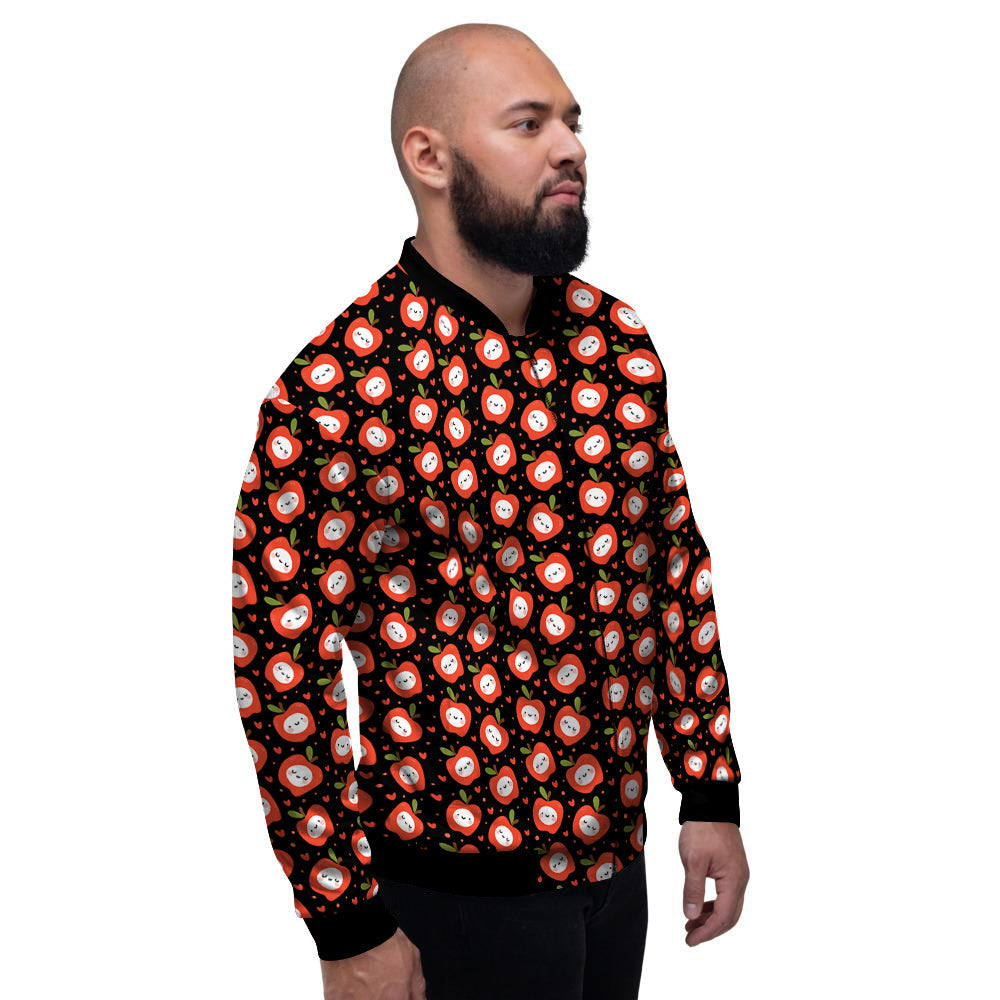 Apple Cute Print Pattern Men's Bomber Jacket-grizzshop