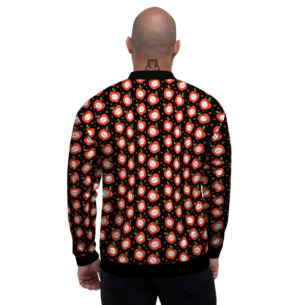 Apple Cute Print Pattern Men's Bomber Jacket-grizzshop