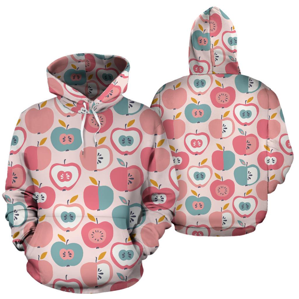 Apple Pattern Print Women Men Pullover Hoodie-grizzshop