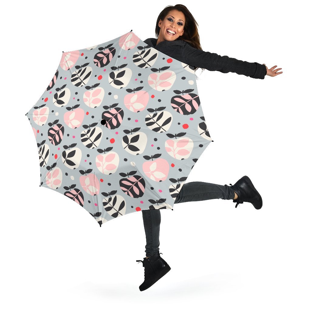 Apple Print Pattern Automatic Foldable Umbrella-grizzshop