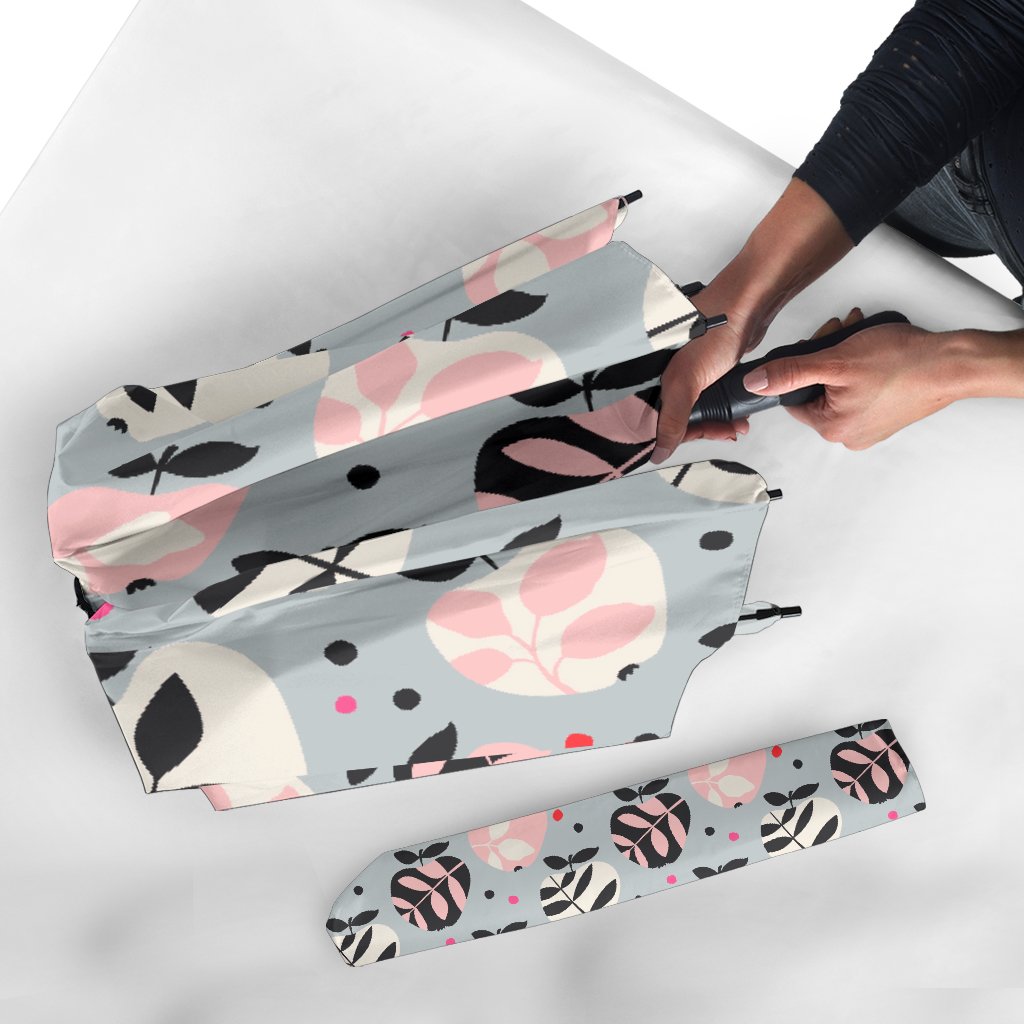 Apple Print Pattern Automatic Foldable Umbrella-grizzshop