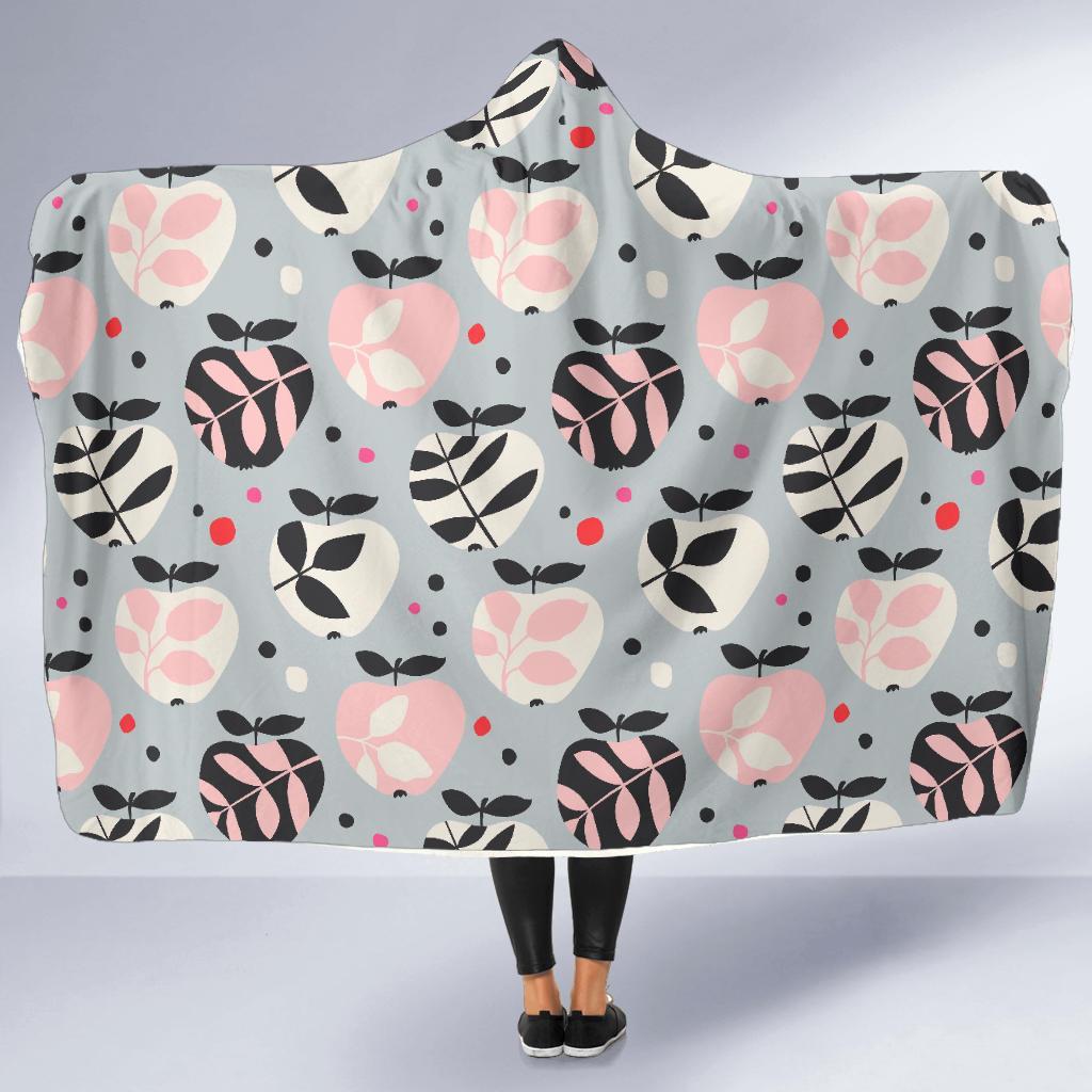 Apple Print Pattern Hooded Blanket-grizzshop
