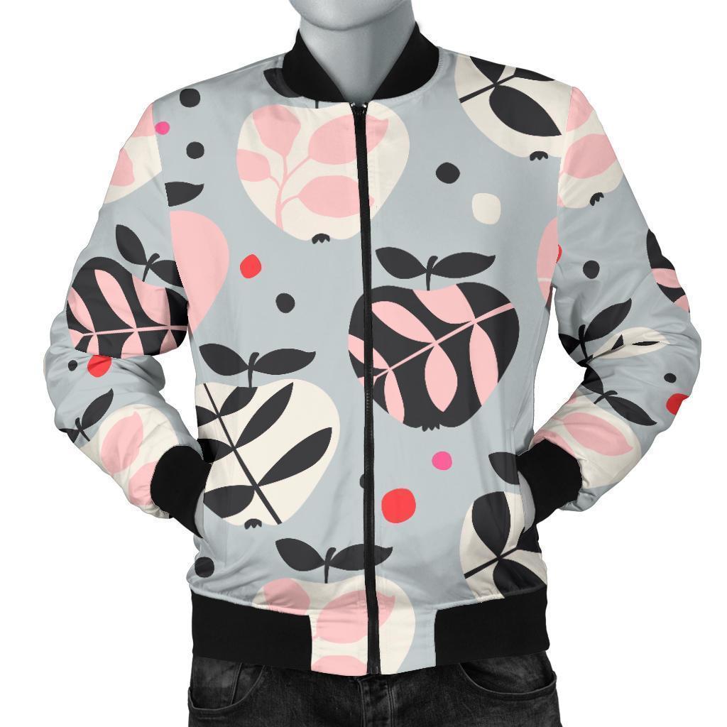 Apple Print Pattern Men's Bomber Jacket-grizzshop