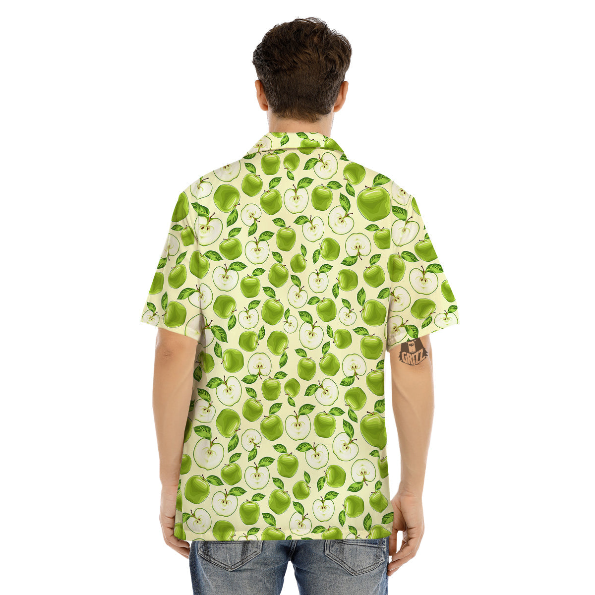 Apple Print Pattern Men's Hawaiian Shirt-grizzshop