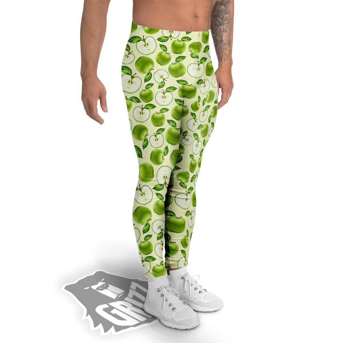 Apple Print Pattern Men's Leggings-grizzshop