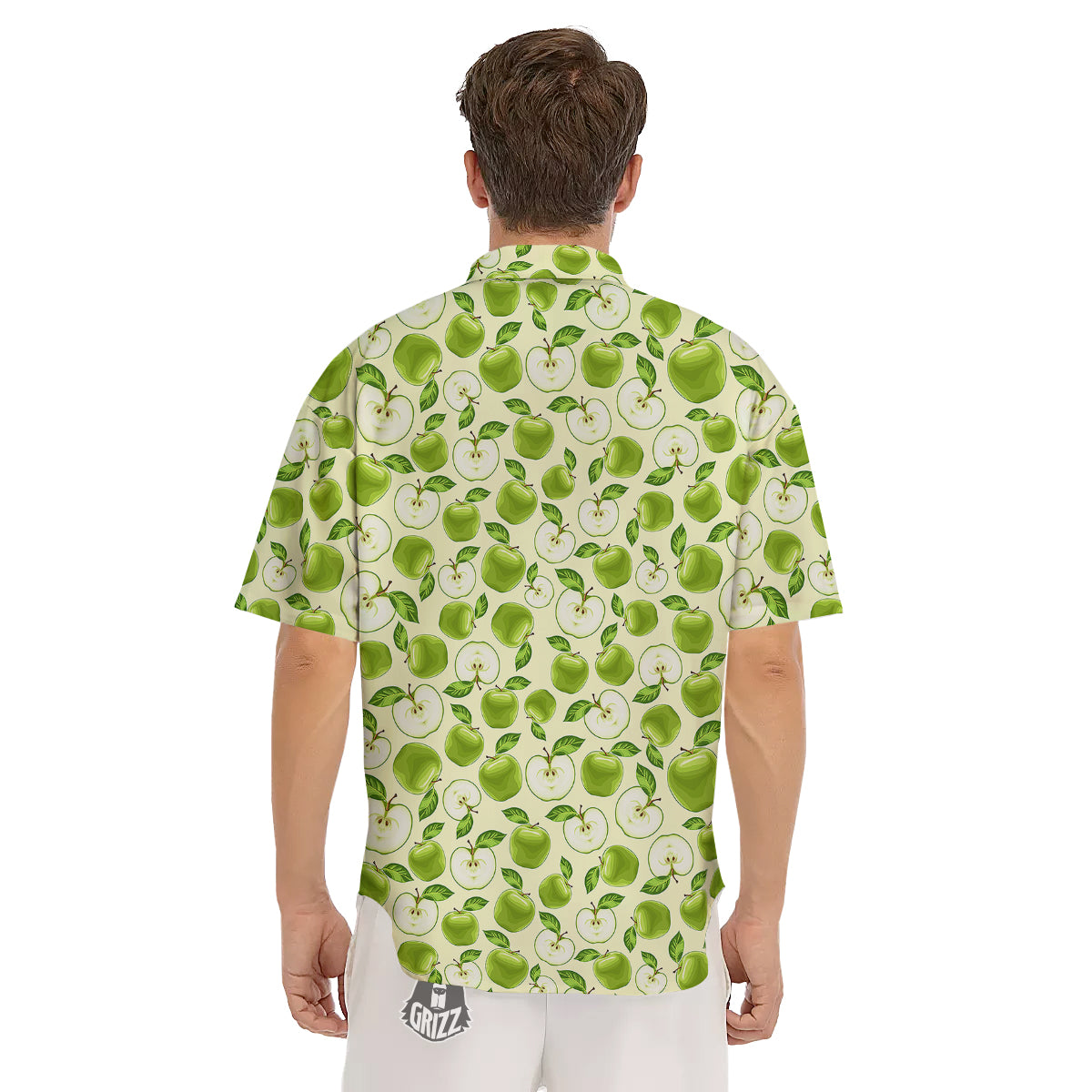 Apple Print Pattern Men's Short Sleeve Shirts-grizzshop