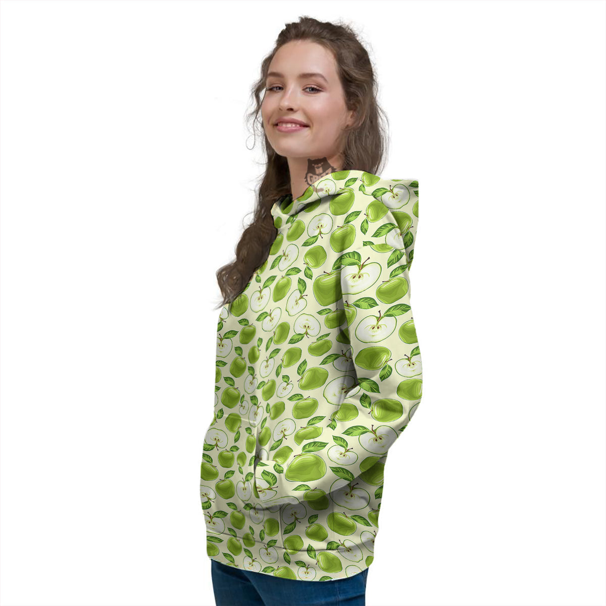Apple Print Pattern Women's Hoodie-grizzshop