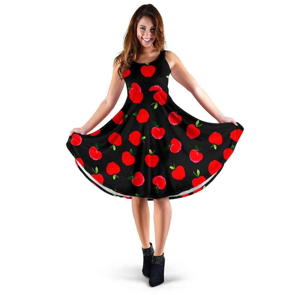 print dresses Apple Red Pattern Print Dress