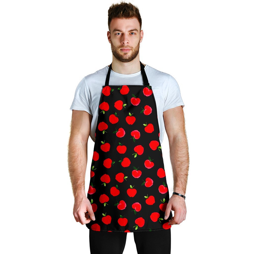 Apple Red Pattern Print Men's Apron-grizzshop